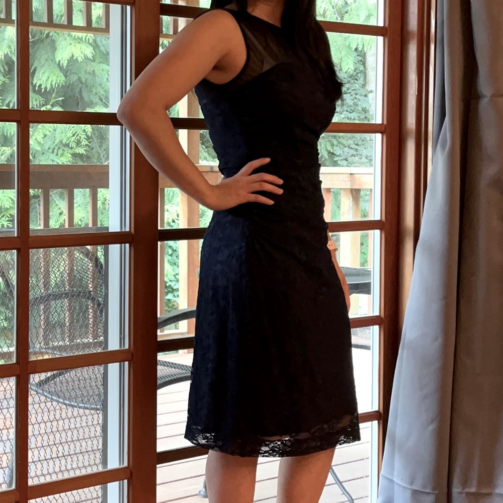 Navy Blue Knee Length Dress